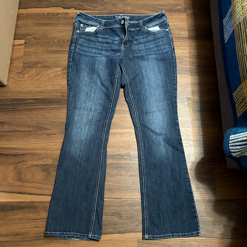 Maurices Blue Flare Wide Leg Jeans